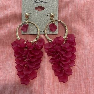 Natasha Couture Pink and Gold Cascading Earrings